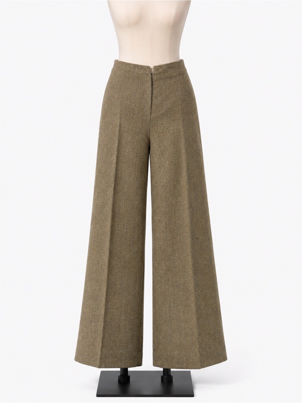 Dries Van Noten Olive-Toned Wide-Leg Trousers